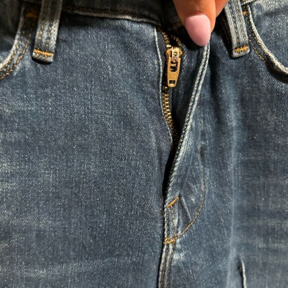 Frame Le Nouveau Straight Jeans Pinktuck Ankle Crop High Rise Boylston- Size 24 - Picture 4 of 10